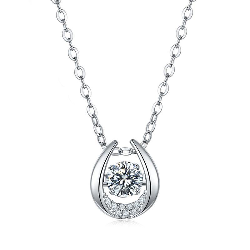 Fashion Moissanite Sterling Silver Necklace - ReadYourHeart