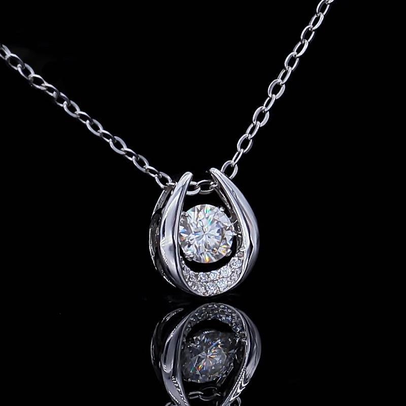 Fashion Moissanite Sterling Silver Necklace - ReadYourHeart