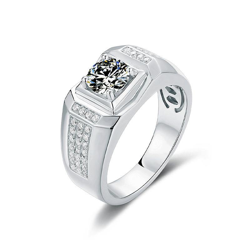 Fashion Moissanite Sterling Silver Ring For Men - ReadYourHeart
