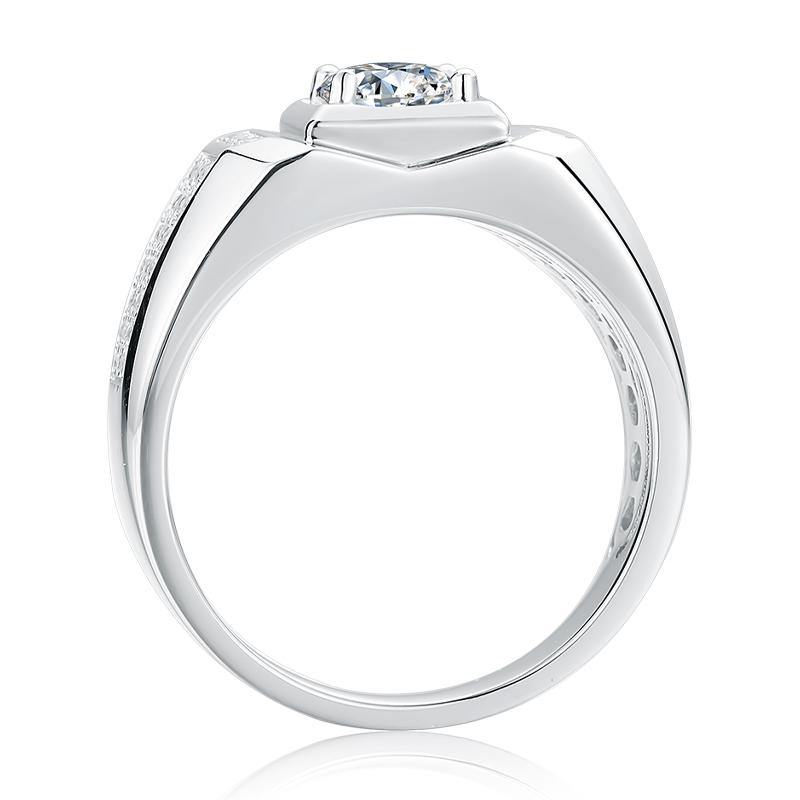 Fashion Moissanite Sterling Silver Ring For Men - ReadYourHeart,RRW-M80A