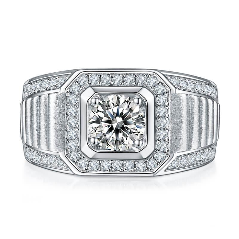 Fashion Moissanite Sterling Silver Wedding Ring For Men - ReadYourHeart,RRW-M83A