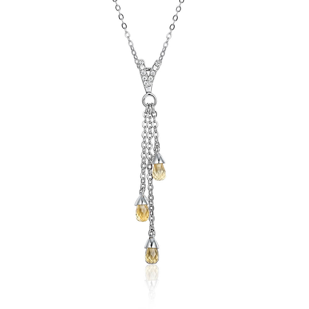 Fashion Pear Olivine Sterling Silver Necklace Pendant - ReadYourHeart