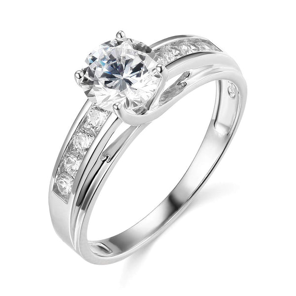 Fashion Round Moissanite Channel Set Engagement Ring - ReadYourHeart