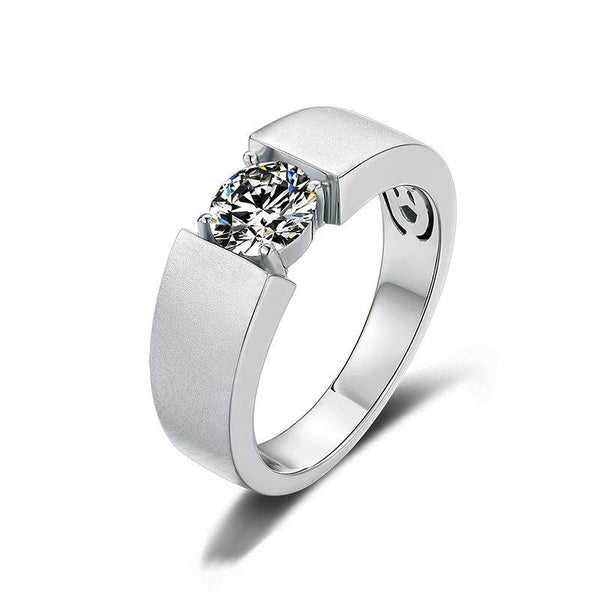 Fashion simple Moissanite sterling silver wedding ring - ReadYourHeart