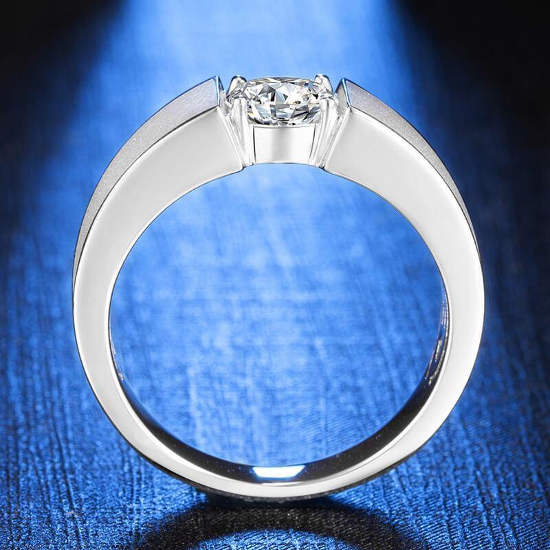 Fashion simple Moissanite sterling silver wedding ring - ReadYourHeart,RRW-M82A