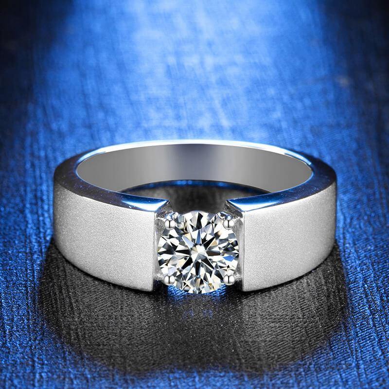 Fashion simple Moissanite sterling silver wedding ring - ReadYourHeart,RRW-M82A