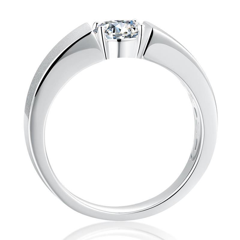 Fashion simple Moissanite sterling silver wedding ring - ReadYourHeart,RRW-M82A