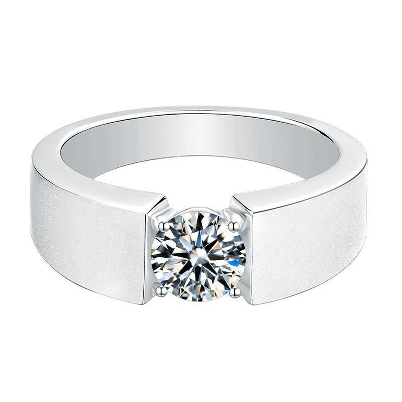 Fashion simple Moissanite sterling silver wedding ring - ReadYourHeart,RRW-M82A