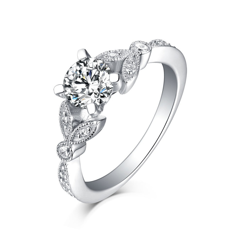 Floral Marquise Petals Moissanite Channel-Set Engagement Ring - ReadYourHeart