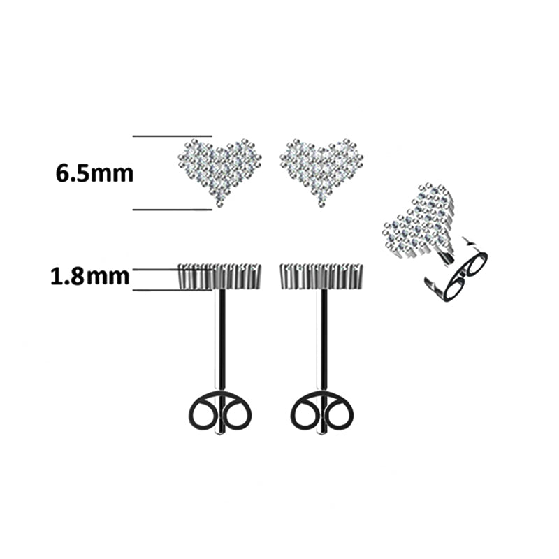 Heart-Shaped Cluster Moissanite Sterling Silver Stud Earrings - ReadYourHeart