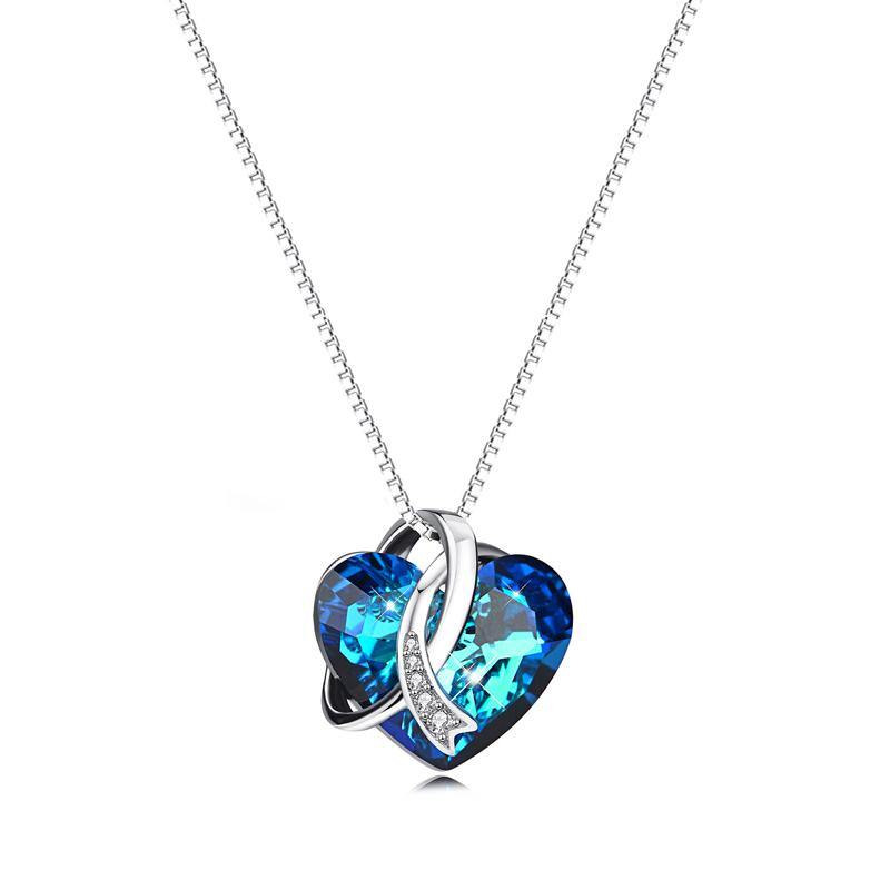 Heart-Shaped Swarovski crystal sterling silver necklace - ReadYourHeart