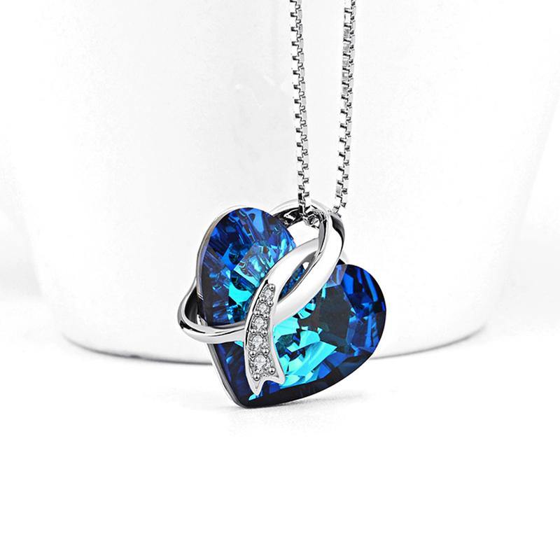 Heart-Shaped Swarovski crystal sterling silver necklace - ReadYourHeart