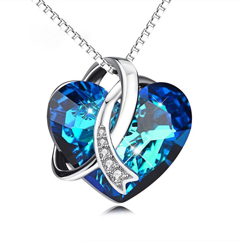 Heart-Shaped Swarovski crystal sterling silver necklace - ReadYourHeart