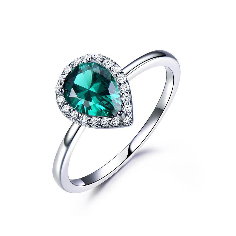 Pear shaped gemstone Sterling Silver Ring - ReadYourHeart