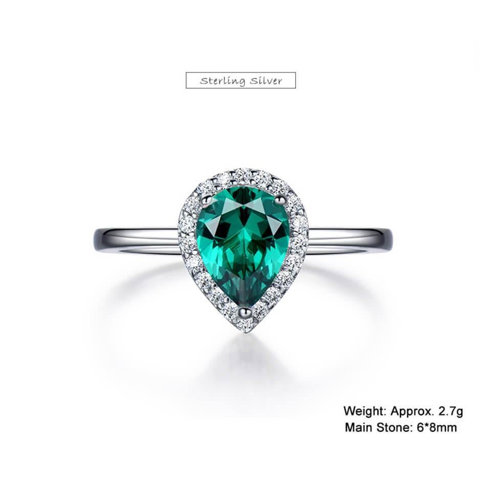 Pear shaped gemstone Sterling Silver Ring - ReadYourHeart,RRX-10073G,RRX-10073W