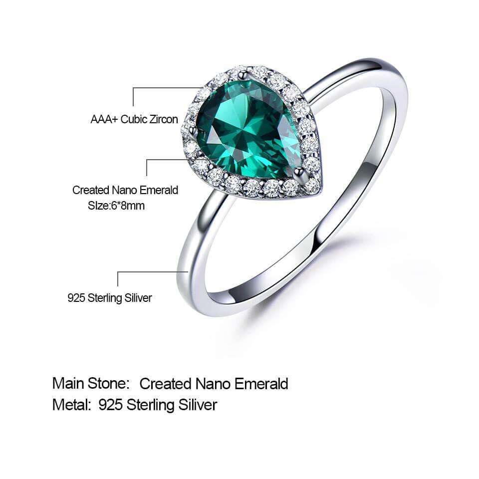 Pear shaped gemstone Sterling Silver Ring - ReadYourHeart