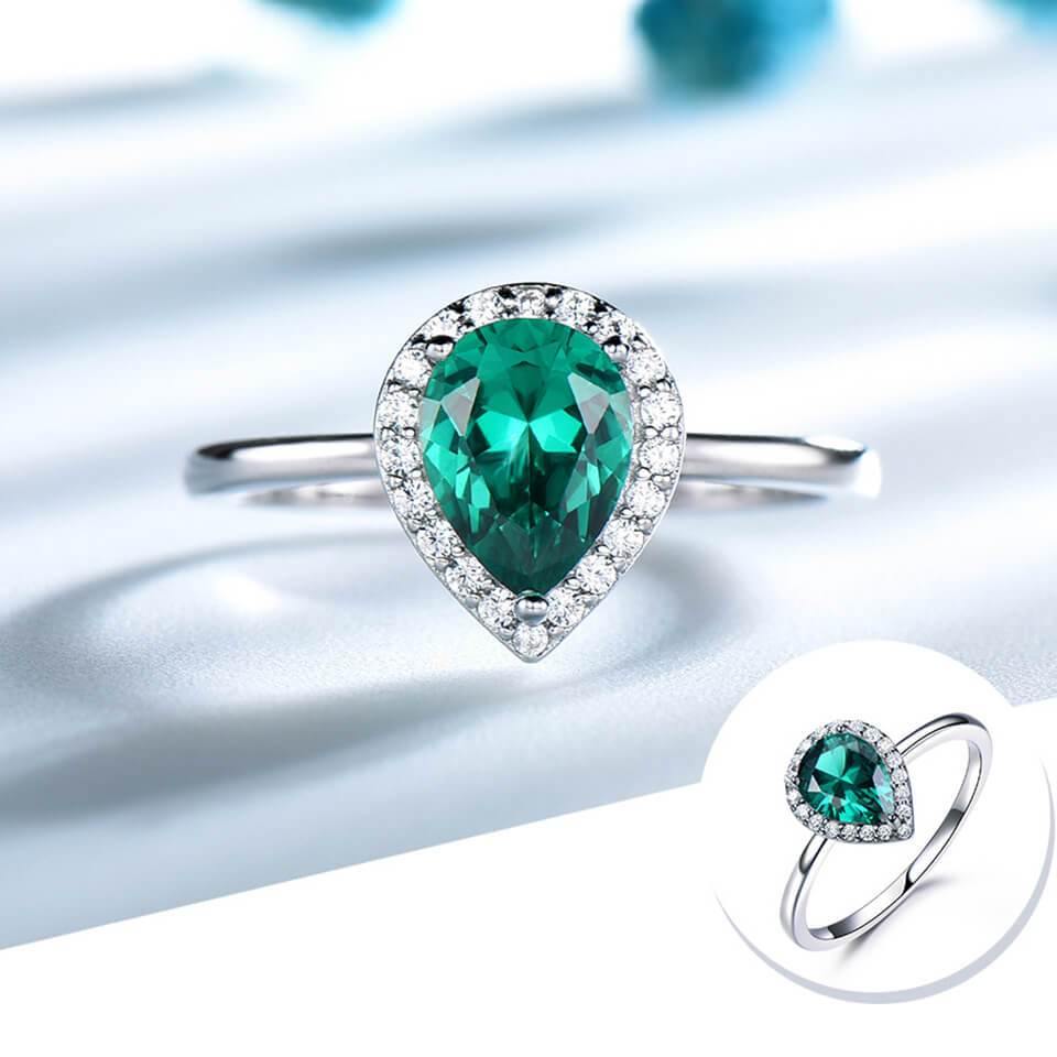 Pear shaped gemstone Sterling Silver Ring - ReadYourHeart,RRX-10073G,RRX-10073W