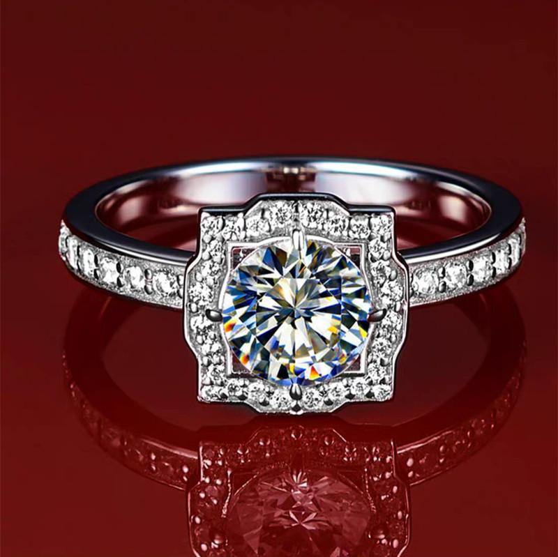 Heart Arrows Cut Moissanite Sterling Silver Ring - ReadYourHeart,RRW-M33A