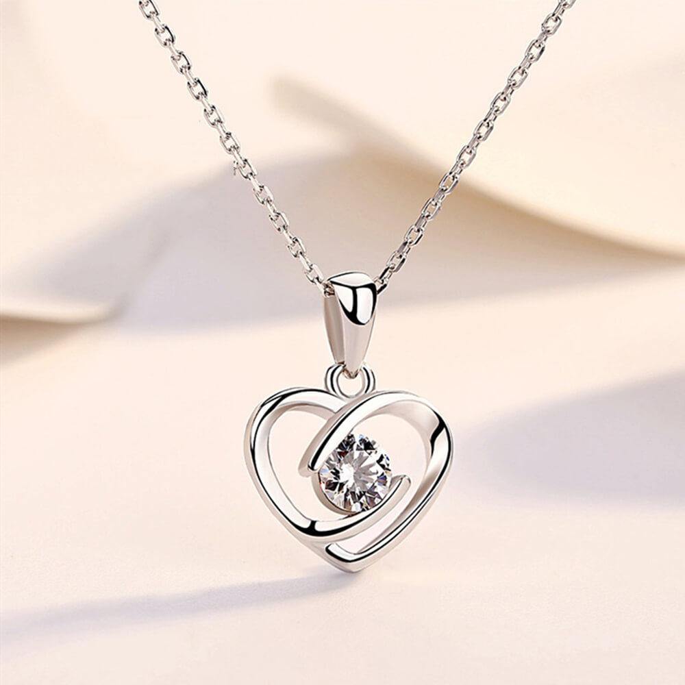 Classic Heart-Shaped Sterling Silver Necklace - ReadYourHeart