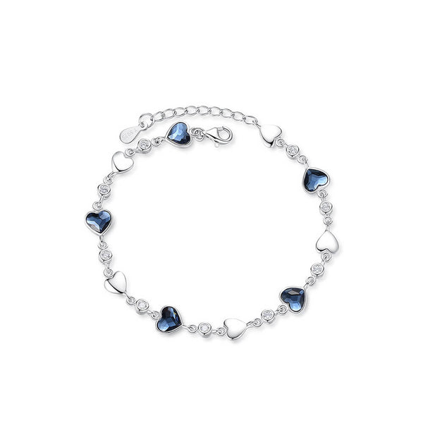 Ocean Heart Sterling Silver Bracelet
