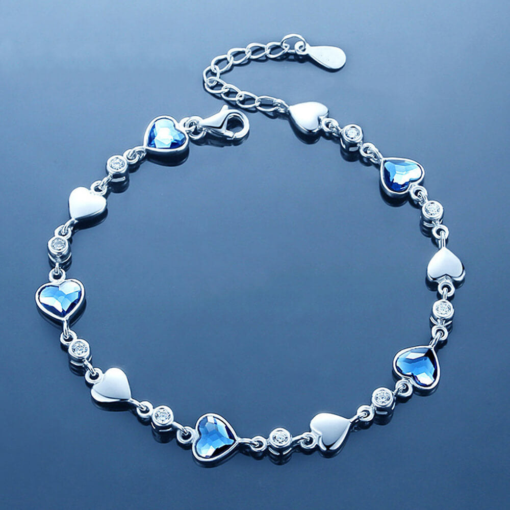 Ocean Heart Sterling Silver Bracelet - ReadYourHeart
