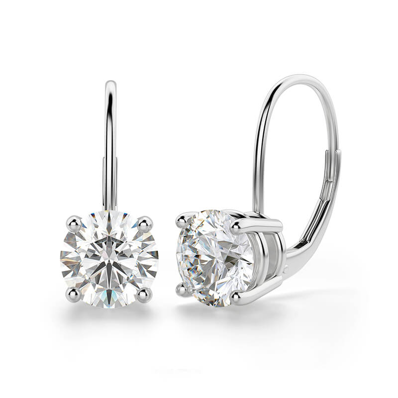 Hoop Moissanite Leverback Earrings In Sterling Silver - ReadYourHeart