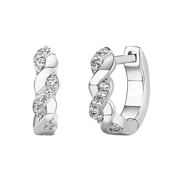 Huggie Hoop Moissanite Pave Earrings In Sterling Silver - ReadYourHeart