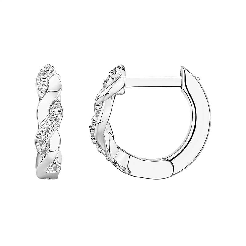 Huggie Hoop Moissanite Pave Earrings In Sterling Silver - ReadYourHeart