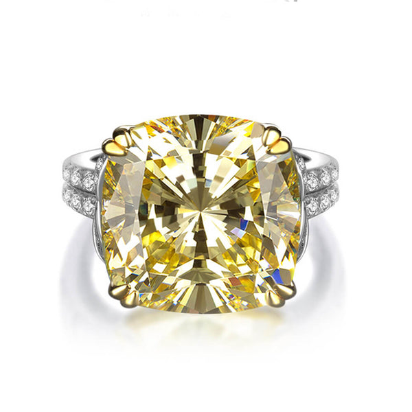 Luxury Coloured Cushion Sapphire Two Tone Sterling Silver Ring - ReadYourHeart