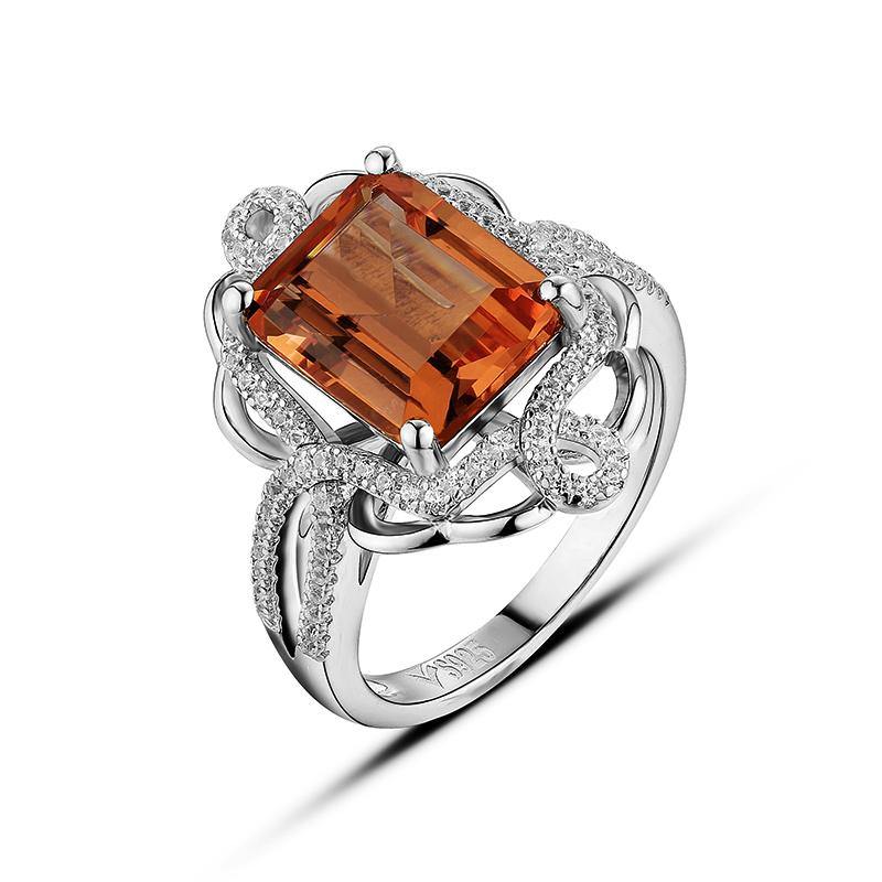 Luxury square diaspore gemstone lace sterling silver ring - ReadYourHeart