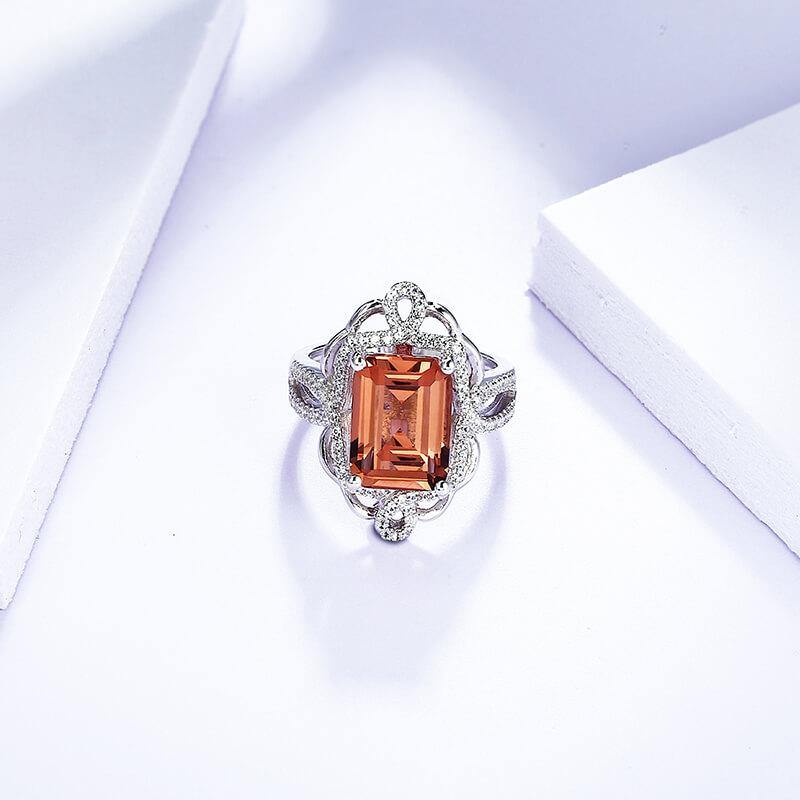 Luxury square diaspore gemstone lace sterling silver ring - ReadYourHeart,RRL-LTR19090901S-ZTN