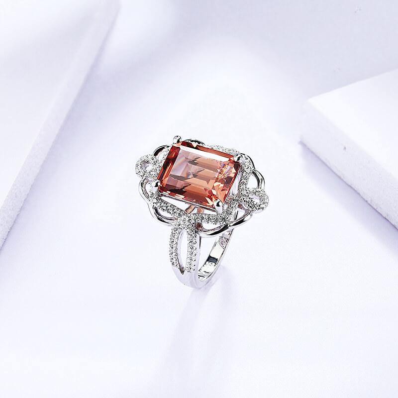 Luxury square diaspore gemstone lace sterling silver ring - ReadYourHeart,RRL-LTR19090901S-ZTN