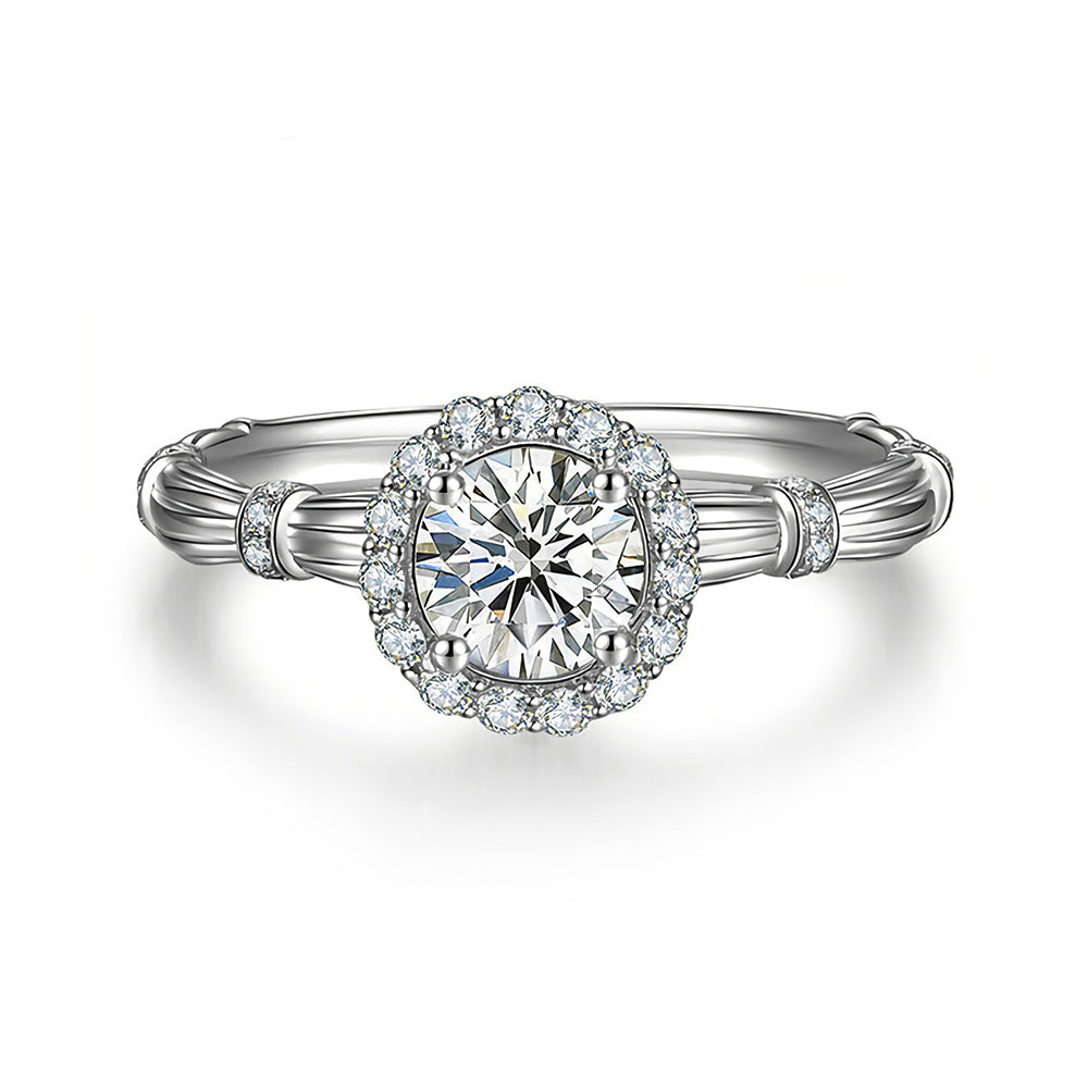 Milan Cathedral Halo Moissanite Bundle Engagement Ring - ReadYourHeart