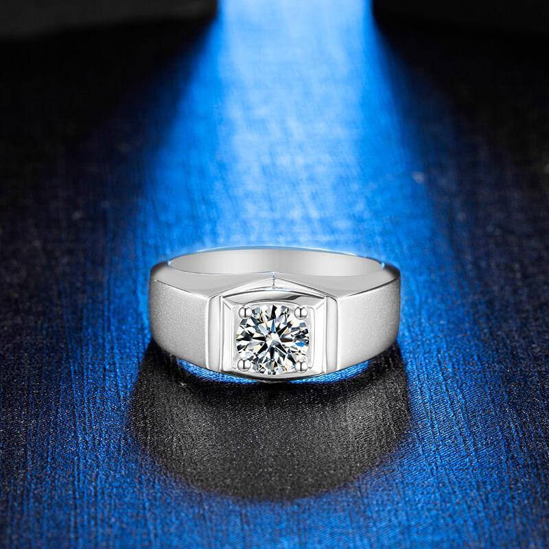 Moissanite Classic Sterling Silver Wedding Ring For Men - ReadYourHeart,RRW-M74A