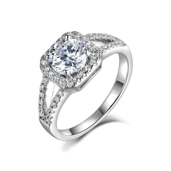 Moissanite Fashion Double Arm Sterling Silver Ring - ReadYourHeart