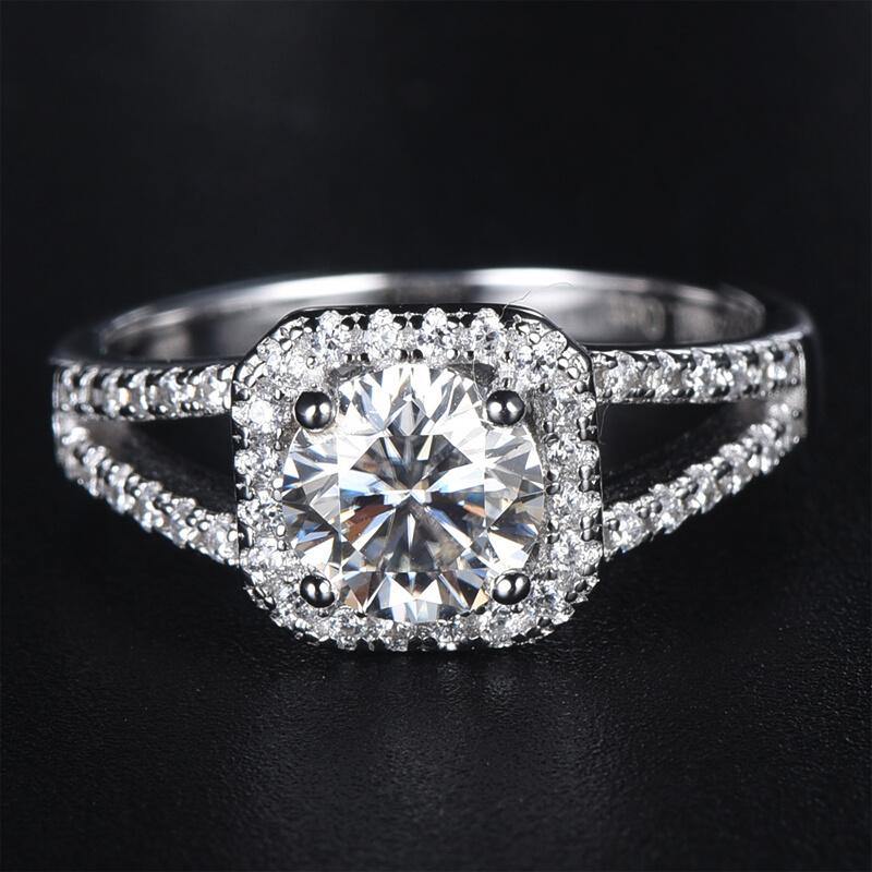 Moissanite Fashion Double Arm Sterling Silver Ring - ReadYourHeart,RRX-TLA006