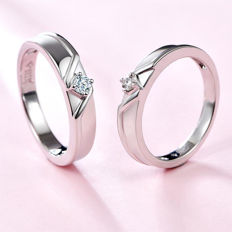 Moissanite Fashion Four Prong Sterling Silver Wedding Band Ring - ReadYourHeart,RRL-LTR19092803-W,RRL-LTR19092803-M