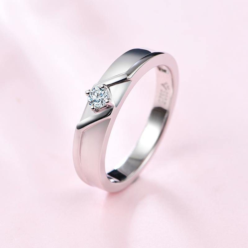 Moissanite Fashion Four Prong Sterling Silver Wedding Band Ring - ReadYourHeart,RRL-LTR19092803-W,RRL-LTR19092803-M