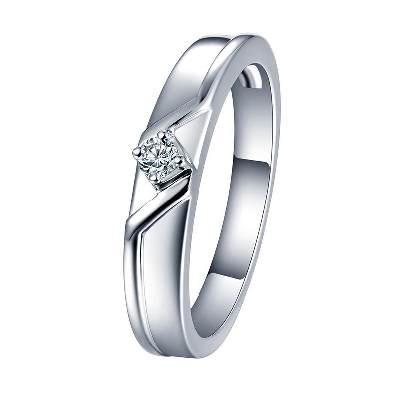 Moissanite Fashion Four Prong Sterling Silver Wedding Band Ring - ReadYourHeart,RRL-LTR19092803-W,RRL-LTR19092803-M