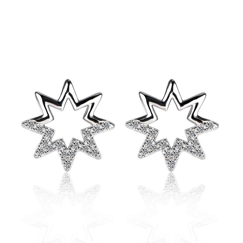 Moissanite Fashion Star Sterling Silver Earrings - ReadYourHeart