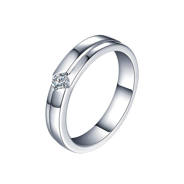 Moissanite Fashion Sterling Silver Wedding Band Ring - ReadYourHeart
