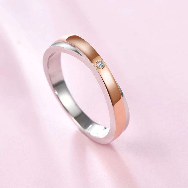 Moissanite Fashion Two Tone Eternity Sterling Silver Wedding Band Ring - ReadYourHeart,RRL-LTR19092102-W,RRL-LTR19092102-M