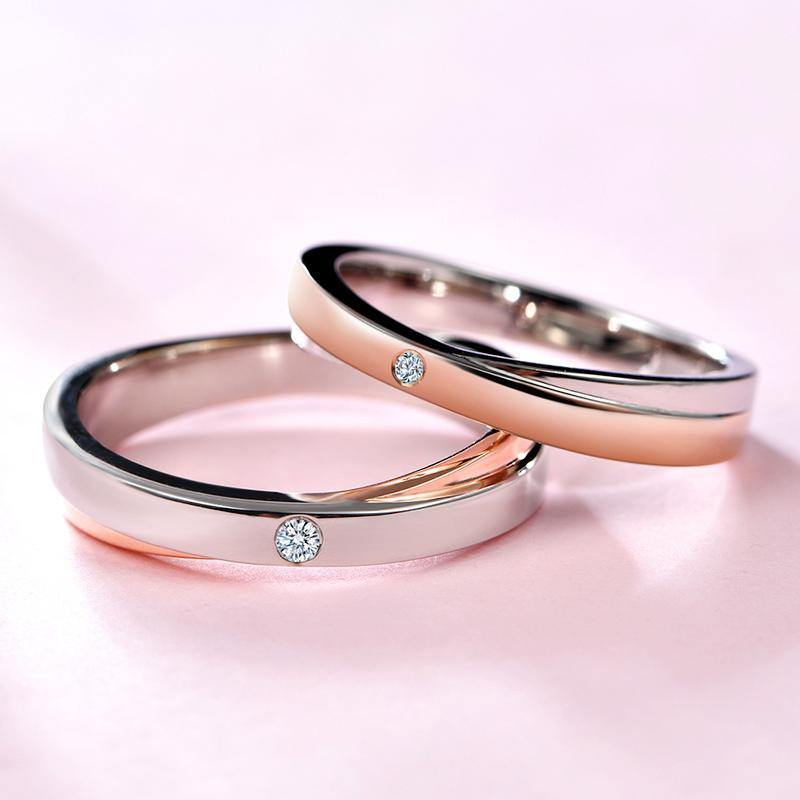 Moissanite Fashion Two Tone Eternity Sterling Silver Wedding Band Ring - ReadYourHeart,RRL-LTR19092102-W,RRL-LTR19092102-M