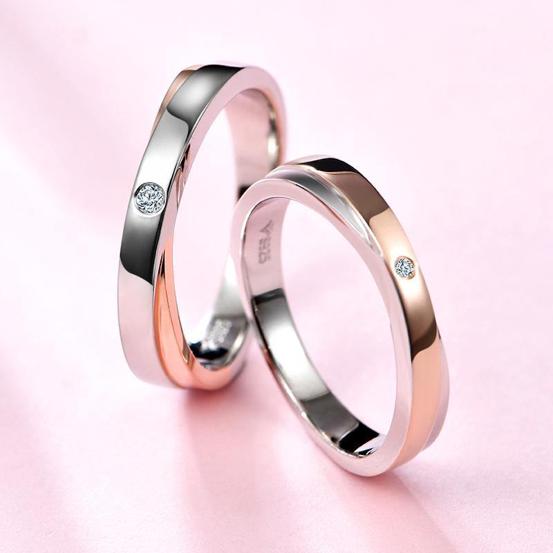 Moissanite Fashion Two Tone Eternity Sterling Silver Wedding Band Ring - ReadYourHeart,RRL-LTR19092102-W,RRL-LTR19092102-M