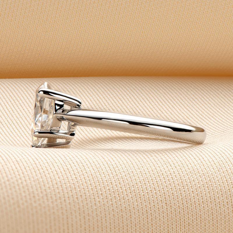 Moissanite Pear Cut Sterling Silver Wedding Ring Promise Ring - ReadYourHeart,RRA-MS-TYR-003