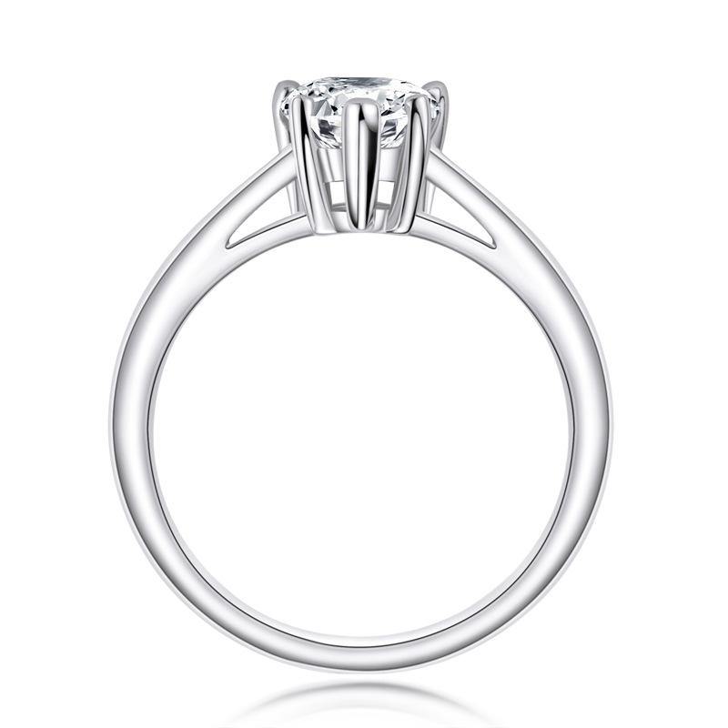 Moissanite Pear Cut Sterling Silver Wedding Ring Promise Ring - ReadYourHeart,RRA-MS-TYR-003