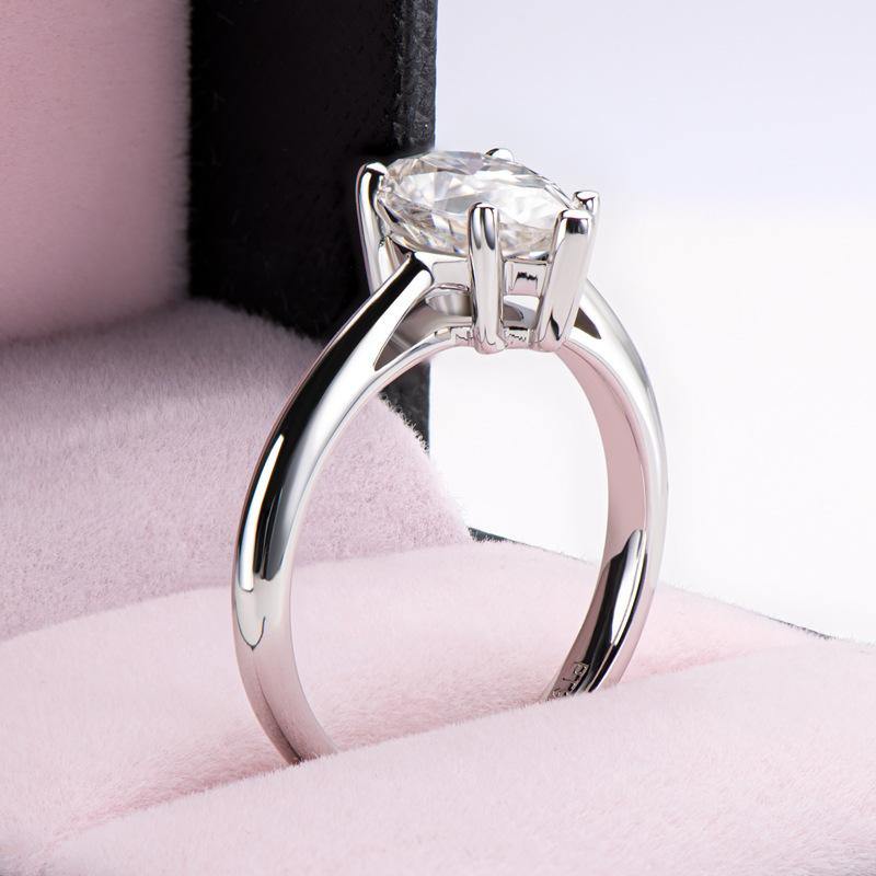 Moissanite Pear Cut Sterling Silver Wedding Ring Promise Ring - ReadYourHeart,RRA-MS-TYR-003