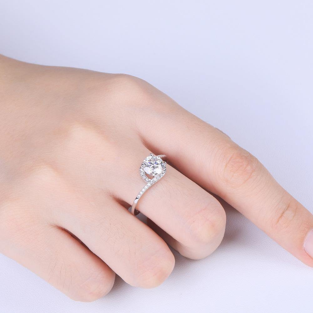 Moissanite Series Fashion Sterling Silver Twist Ring - ReadYourHeart,RRL-10002