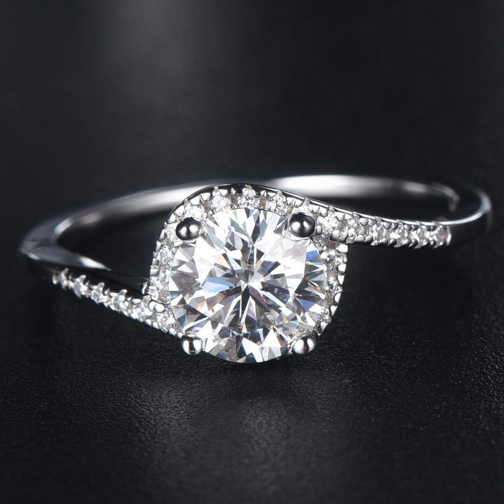 Moissanite Series Fashion Sterling Silver Twist Ring - ReadYourHeart,RRL-10002