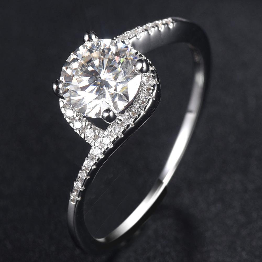 Moissanite Series Fashion Sterling Silver Twist Ring - ReadYourHeart,RRL-10002